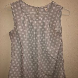 Merona Size S/P Light Tan with Polka Dots Blouse